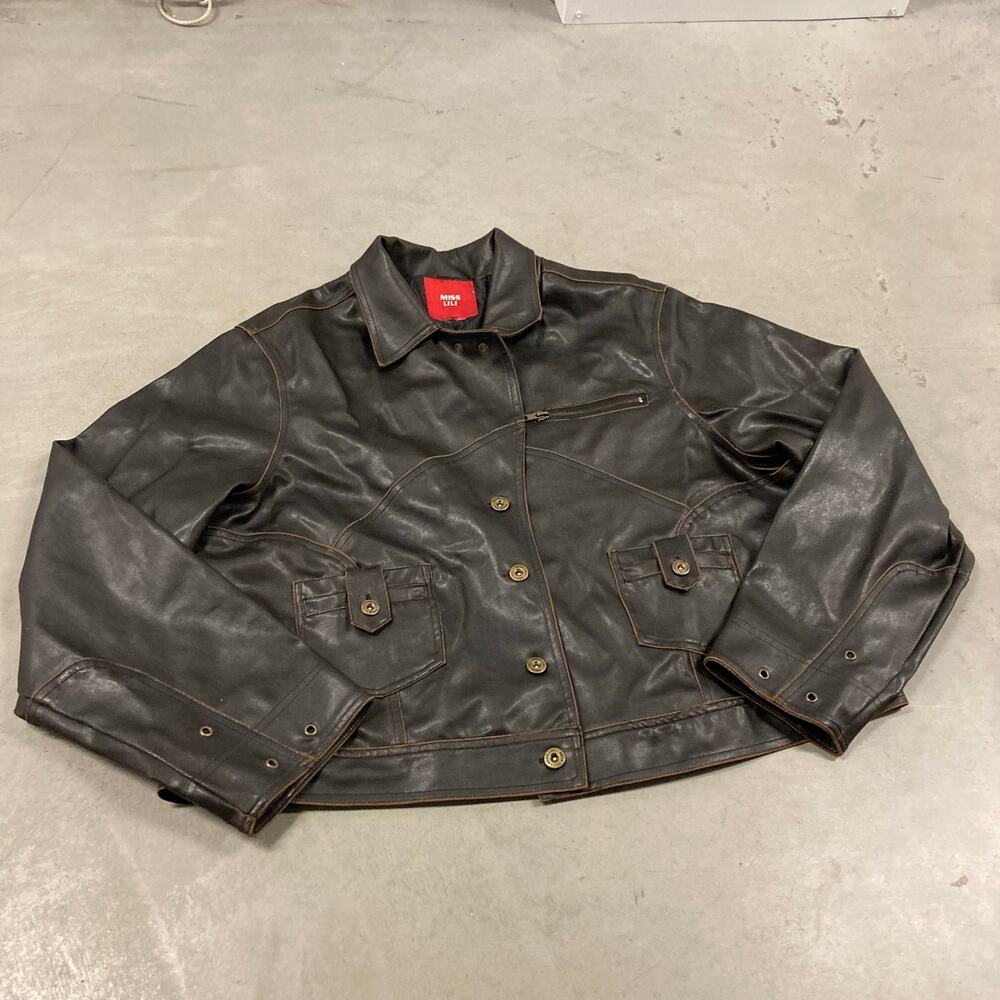 Deconstructed miss lili leather leather motorcycle jacket